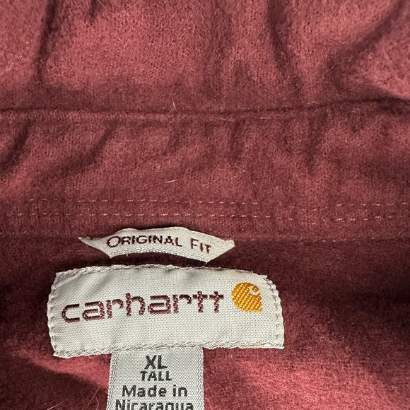 Carhartt Maroon Button Down 100% Cotton - Picture 3 of 9